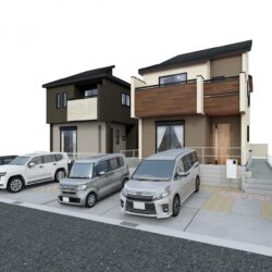 外観パース　左側が1号棟です外観