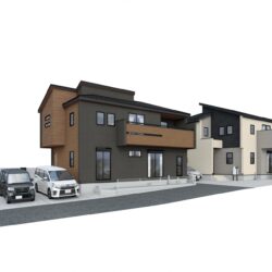 外観パース　右側が2号棟です外観