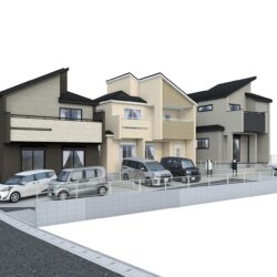 外観パース　右側が3号棟です外観