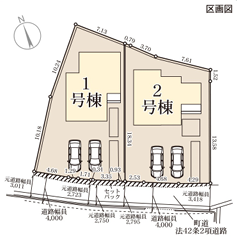区画図　1号棟です地図