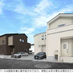 外観パース　左側が2号棟です外観